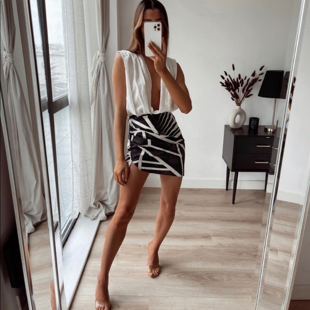 Zara Draped Printed Skirt